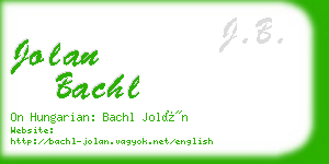 jolan bachl business card